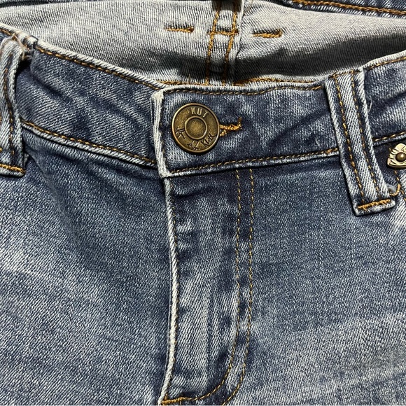 Kut from the Kloth Blue Straight Leg Jeans Size 4 Relaxed Boyfriend Distressed - Picture 6 of 8